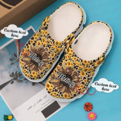 Hippie Cheetah Sunflower Classic Clogs Crocs Shoes