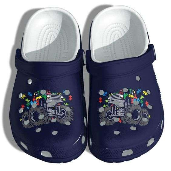 Autism Awareness Day Tractor Autism Puzzle Pieces Crocband Clog Crocs Shoes