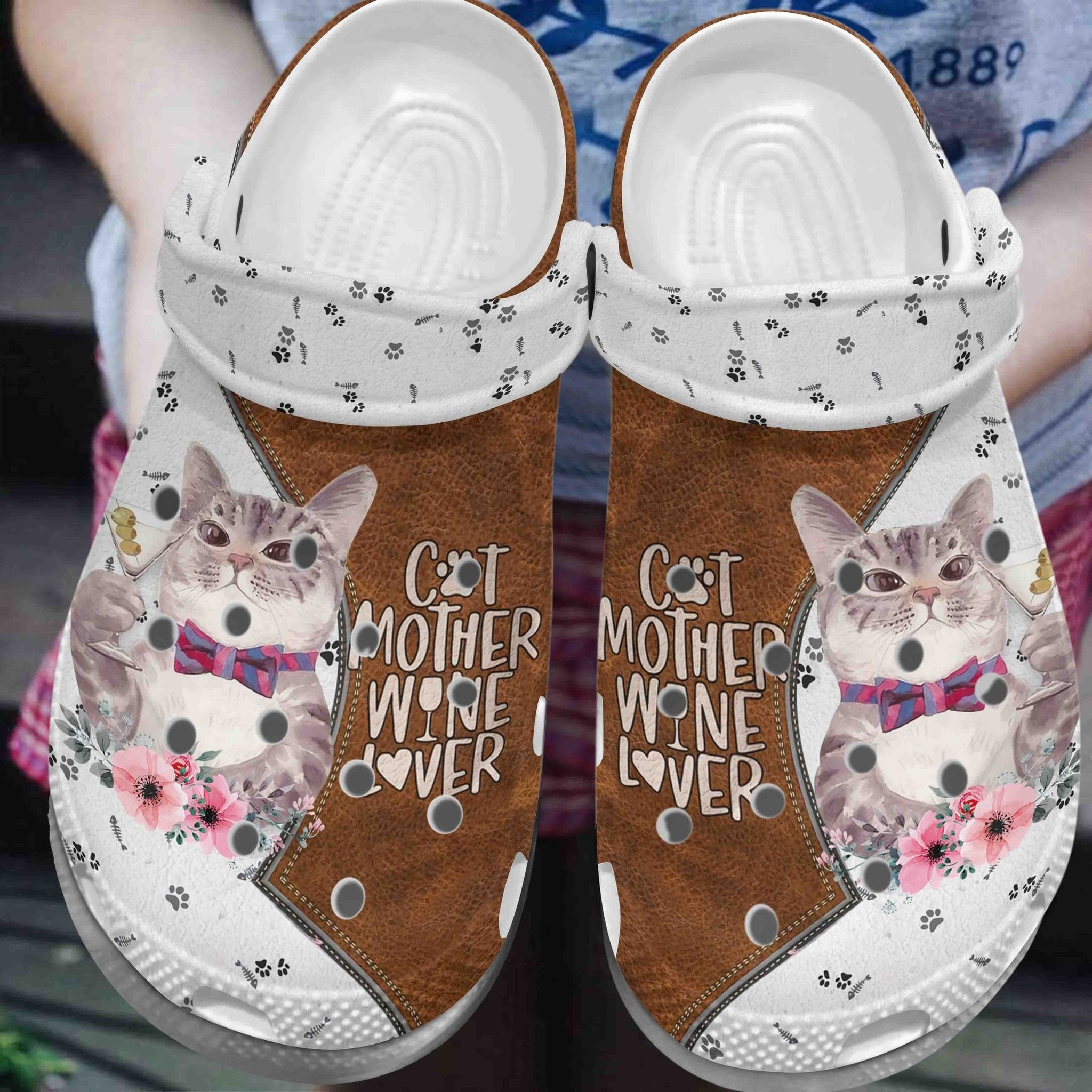 Cat Mother Wine Lover Crocs Shoes clog Crocs Shoes Birthday Gift For Women Men