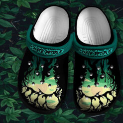 Bigfoot I Hate People Camping Crocs Shoes Gift Grandpa Father Day - Camper Bigfoot Jungle Green Crocs Shoes Croc Clogs