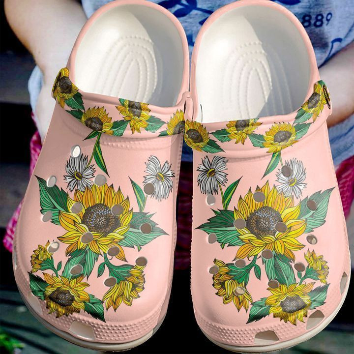 Hippie Sunflower Garden clog Crocs Shoes