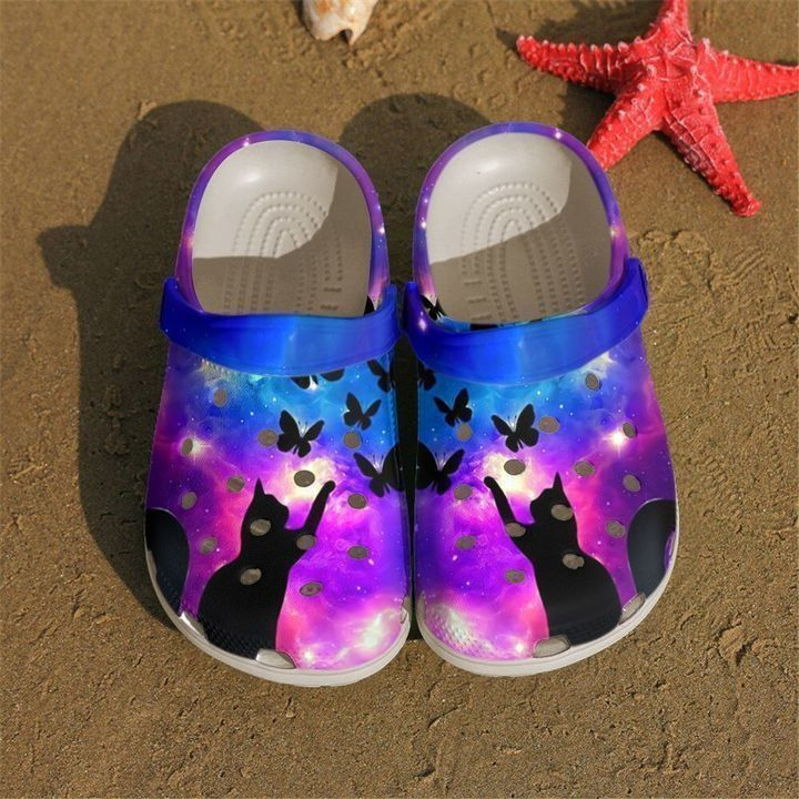 Cat Purple Butterfly Classic Clogs Crocs Shoes