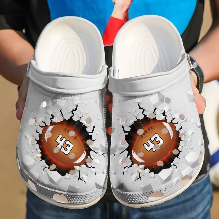 Football Personalized Crack clog Crocs Shoes