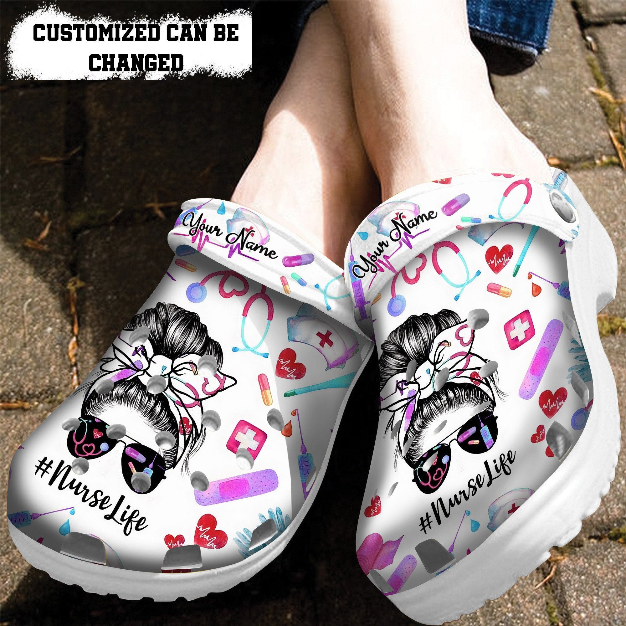 Cool Nurse Life Crocs Shoes Birthday Gift Wife Daughter- Nurse Mom Crocs Shoes Croc Clogs Customize