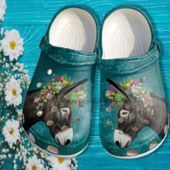 Donkey Girl Flower Crocs Shoes Gift Daughter - Donkey Girl Horse Lover Clogs Gift Women Mother Day