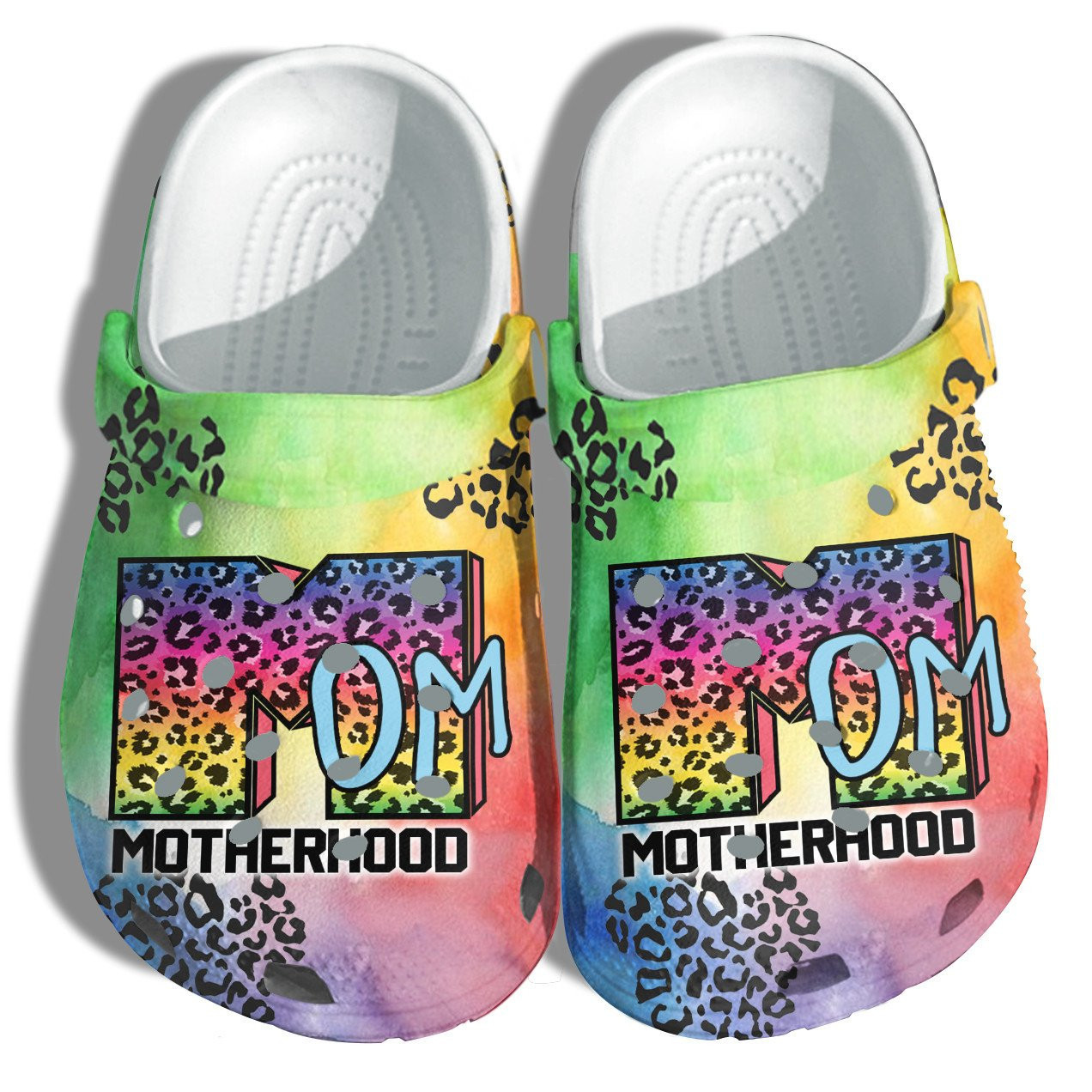 Mom Motherhood Hippie Crocs Shoes - Hippie Leopard Clogs Birthday Gifts