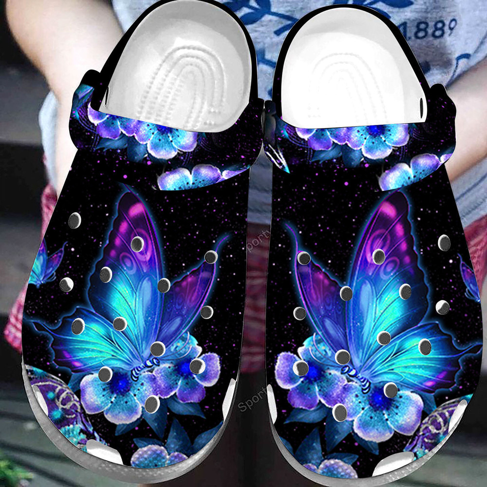 Gift For Mom - Beautiful Butterfly Clogs Crocs Shoes