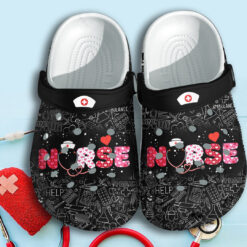 Cute Black Nurse Crocs Shoes Clogs Gift For Graduation