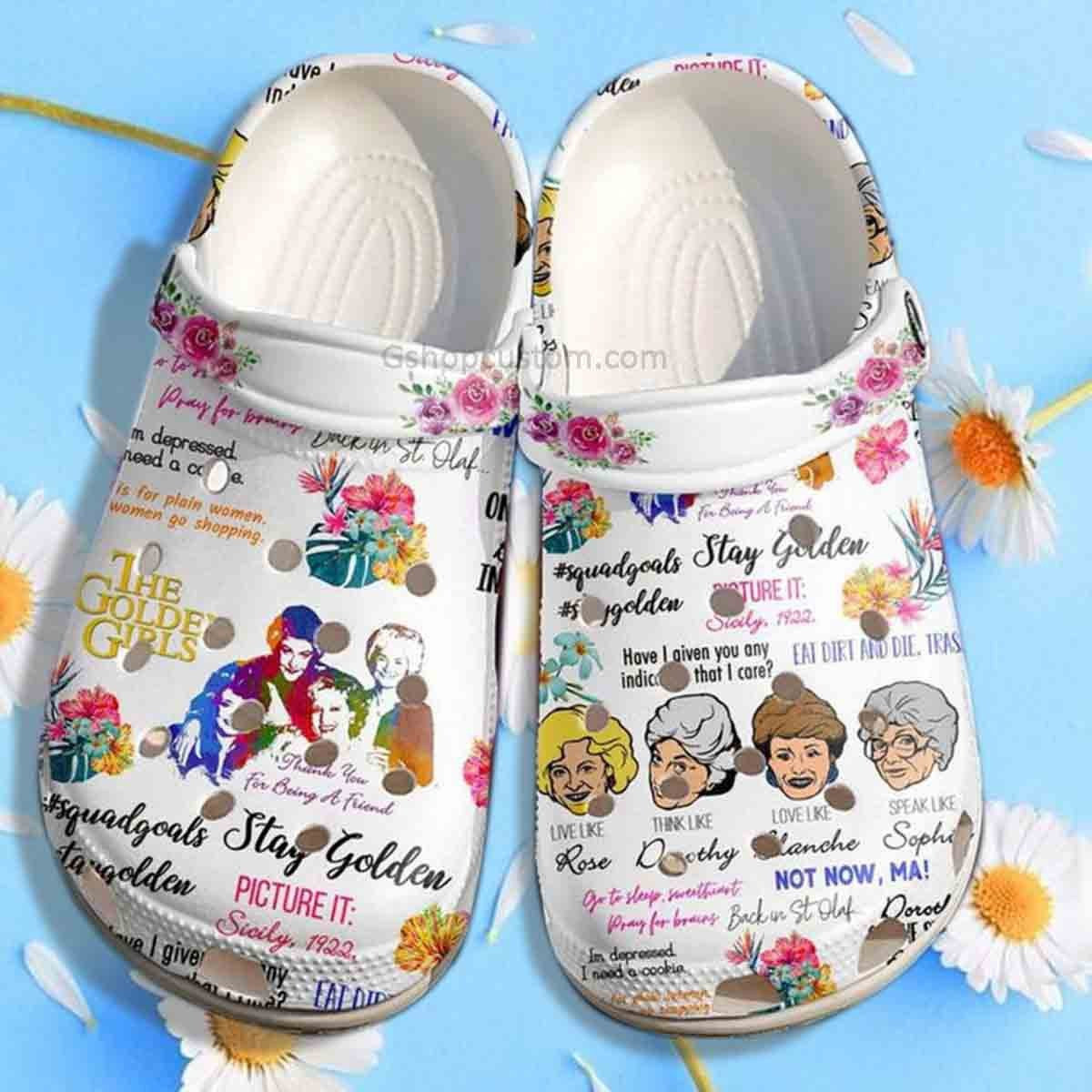 Funny The Golden Girls Crocs Shoes - Eat Dirt Clogs Gifts For Grandma