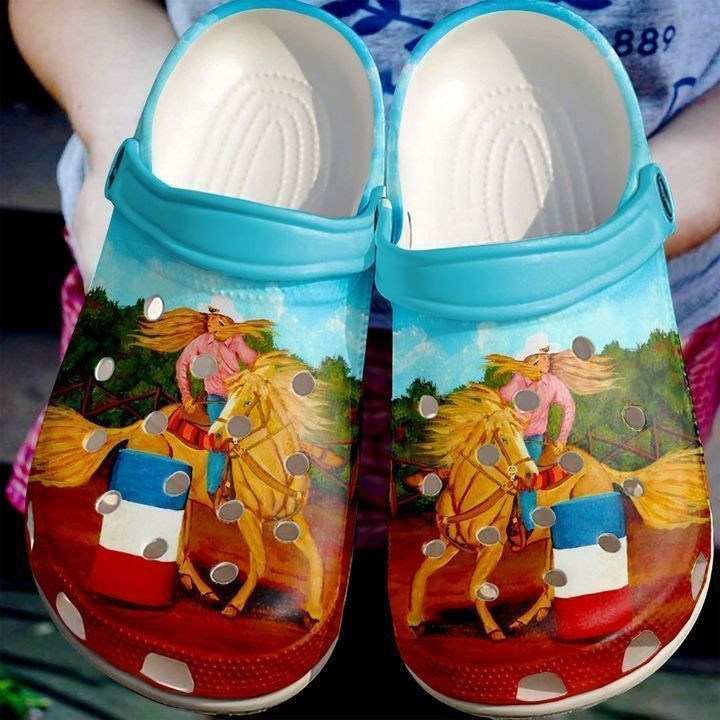 Barrel Racing Girl And Her Horse Classic Clogs Crocs Shoes