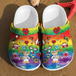 Nurse Pattern Comfortable For Women Gift Hippie Life clog Crocs Shoes