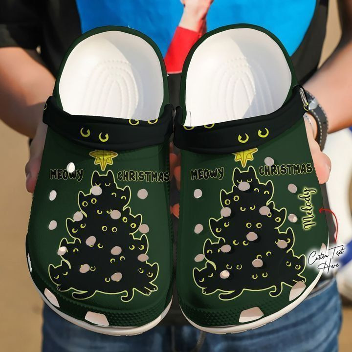 Cat Personalized Merry Christmas V1 Classic Clogs Crocs Shoes