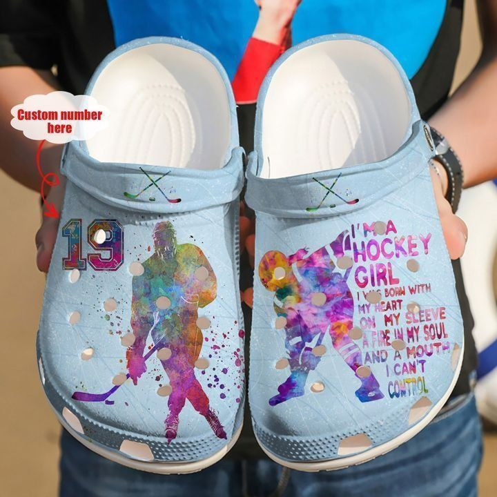 Hockey Personalized Girl clog Crocs Shoes