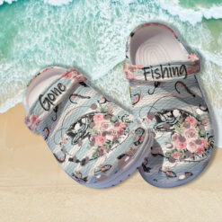 Fishing Flower Girl Croc Crocs Shoes Gift Mother Day Grandma- Hook Fishing Crocs Shoes Croc Clogs Gift Women