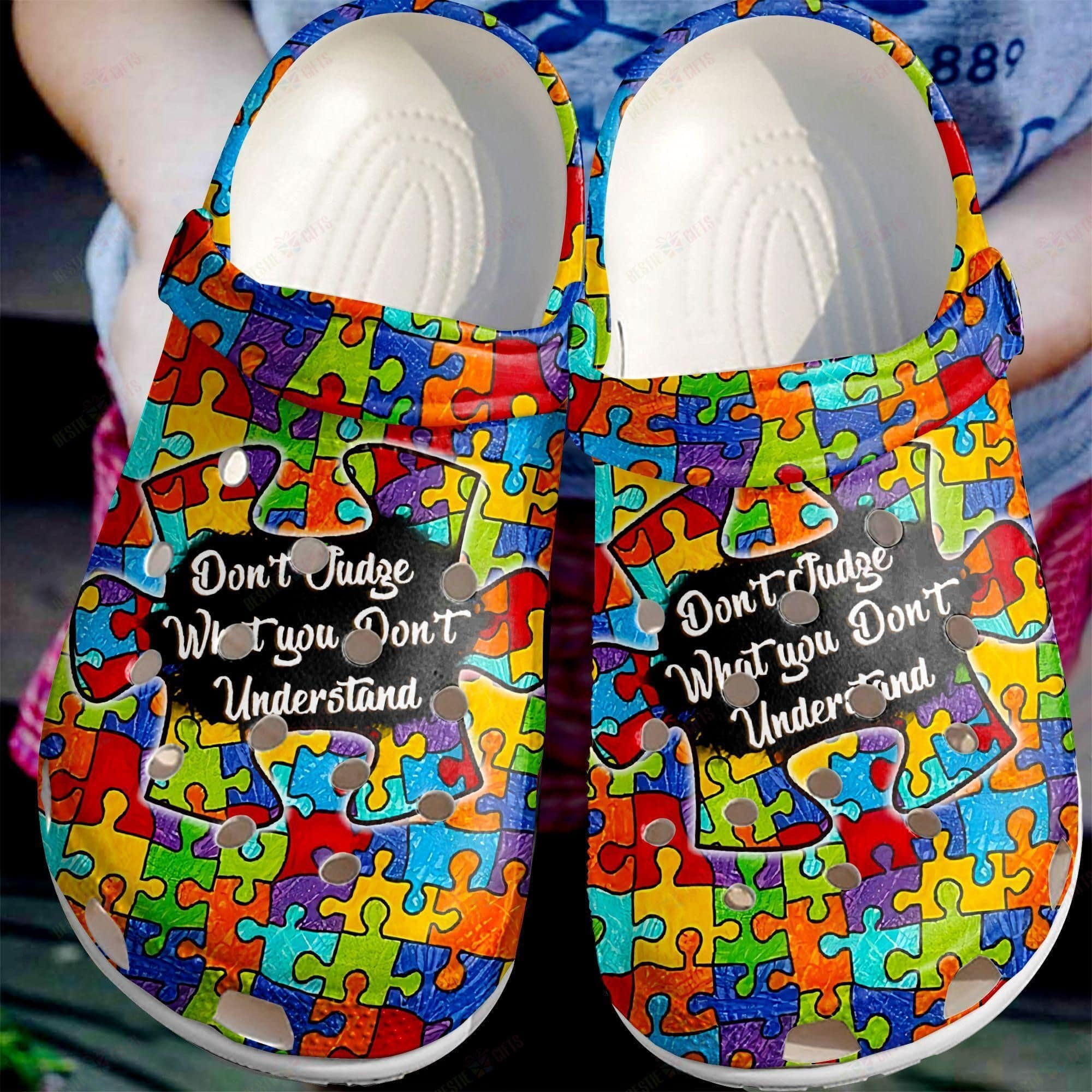 Autism Awareness Dont Judge What You Dont Understand Crocband Clog Crocs Shoes For Men Women