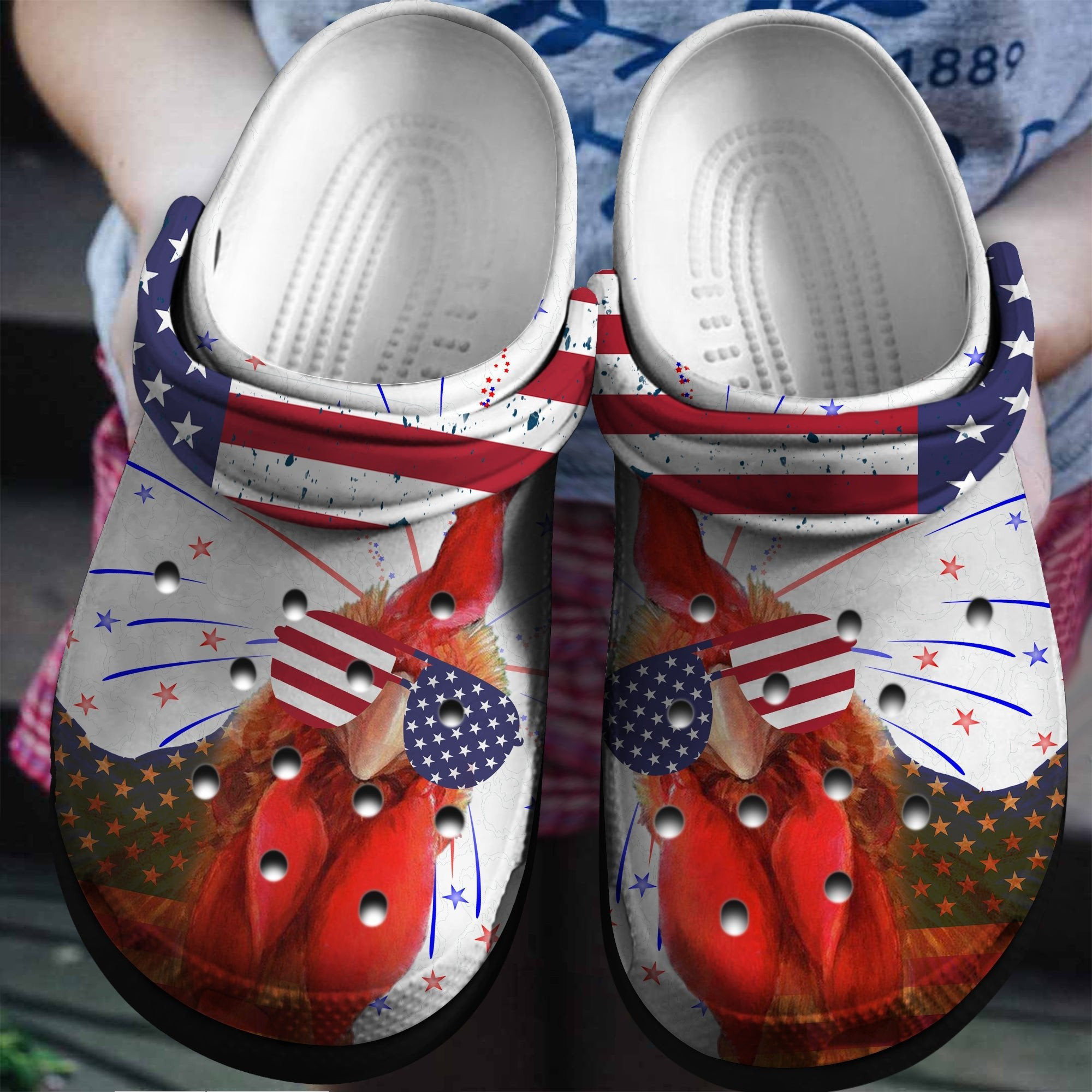 America Chicken Personalized Crocs Shoes clogs Gifts For Independence Day