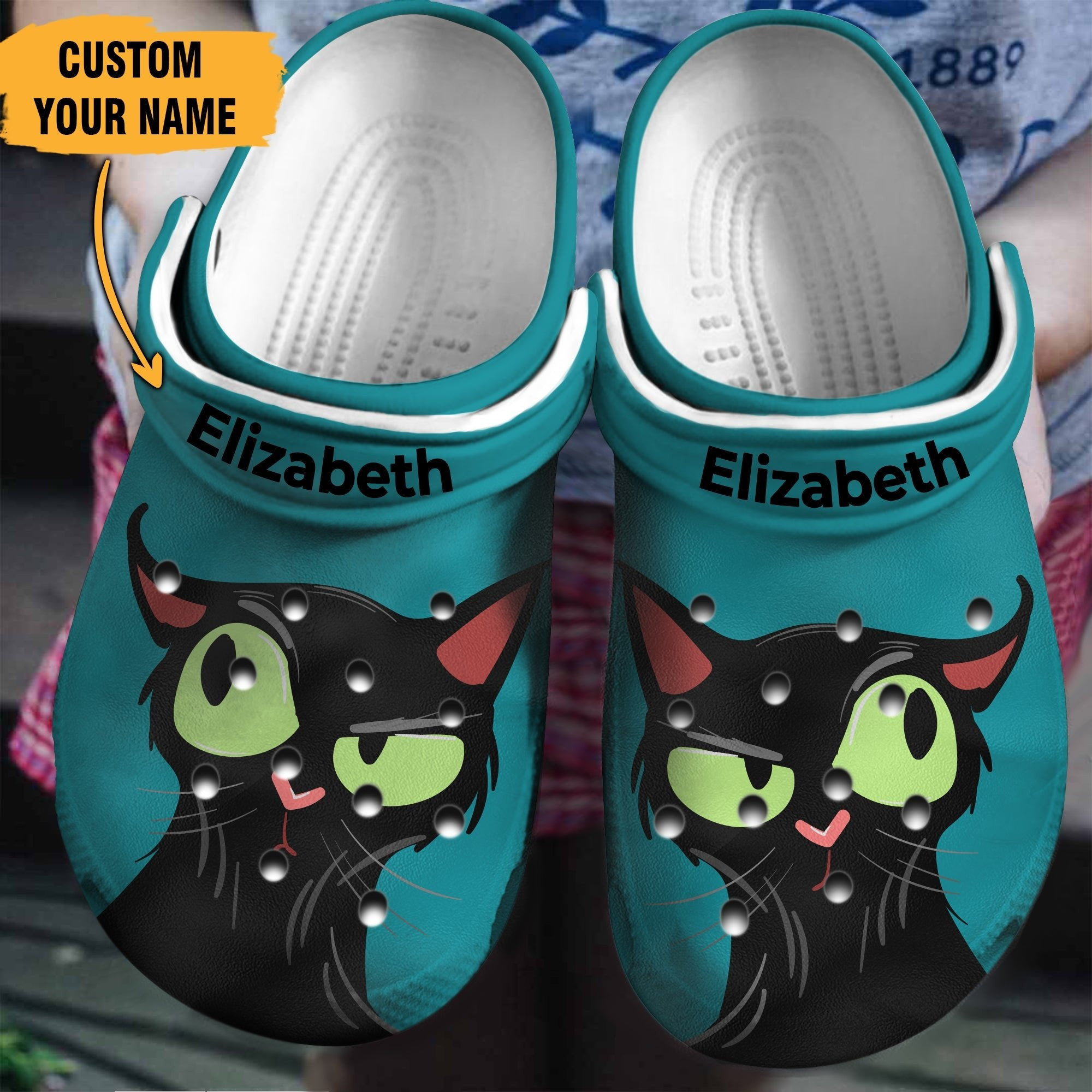 Funny Face Of Black Cat Personalized Crocs Shoes clogs Gifts For Son Daughter