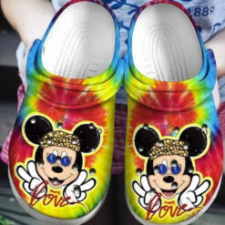 Hippie Mickey Mouse clog Crocs Shoes