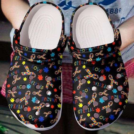 Autism Awareness Day Special Autism Ribbon Puzzle Pieces Crocband Clog Crocs Shoes