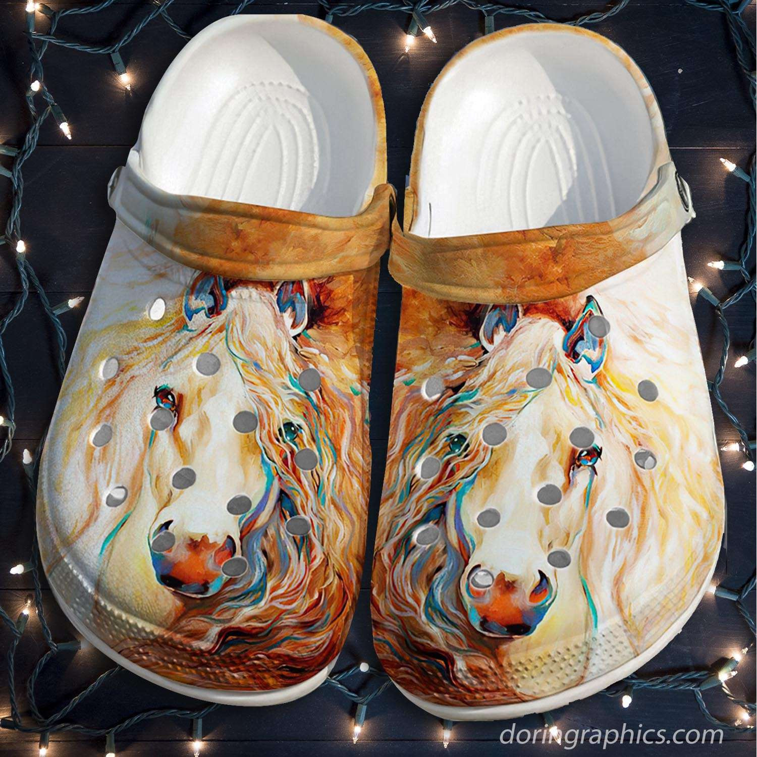 Horses Girl Art Crocband Clog Crocs Shoes