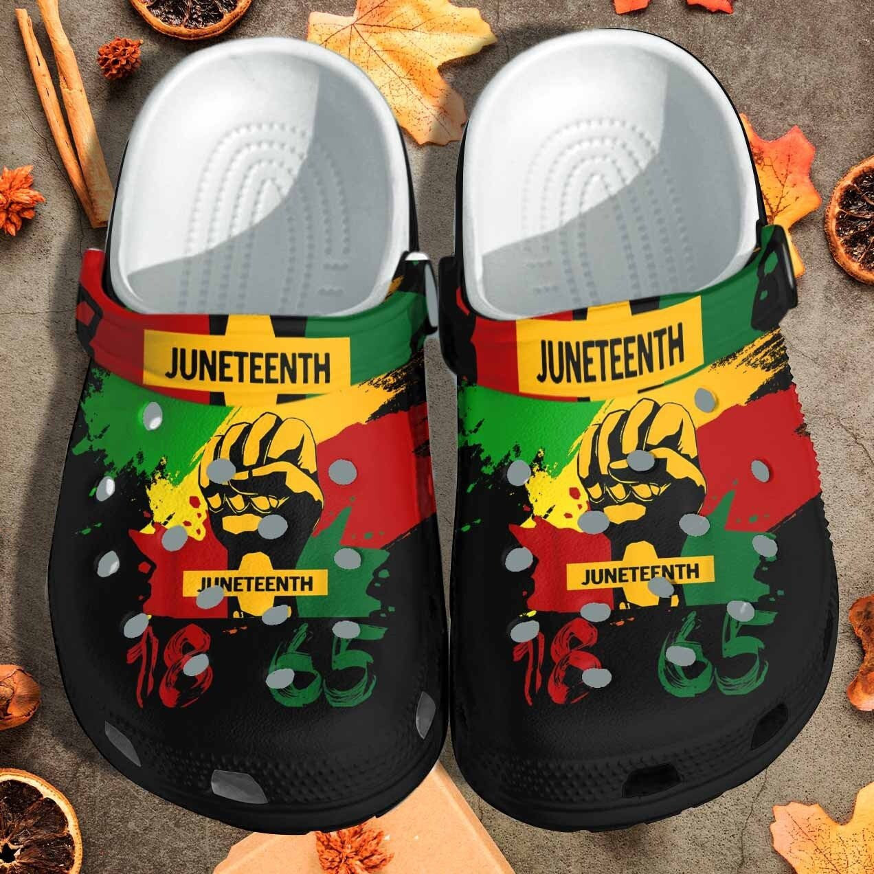 Juneteenth Right Hand Africa Crocs Shoes - 1865 Junteenth Black Girl Crocs Shoes Clogs Gift