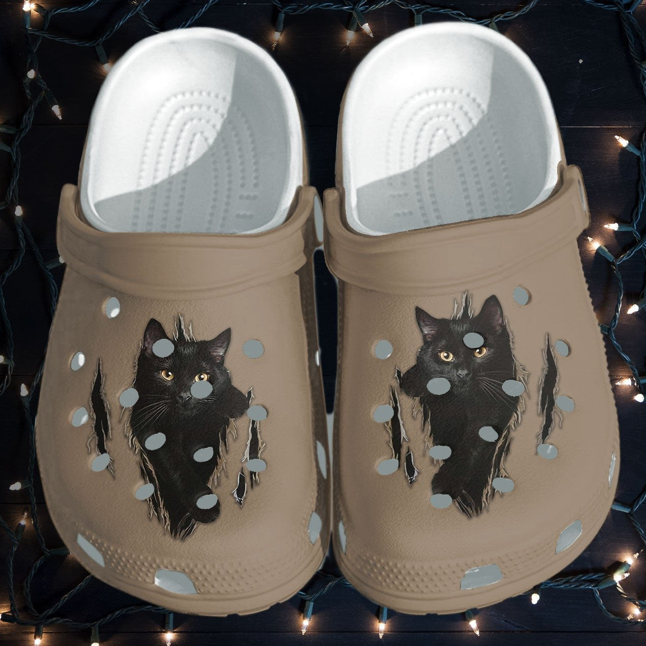 Black Cat Crocbland Clog Crocs Shoes Gifts For Cat Lover