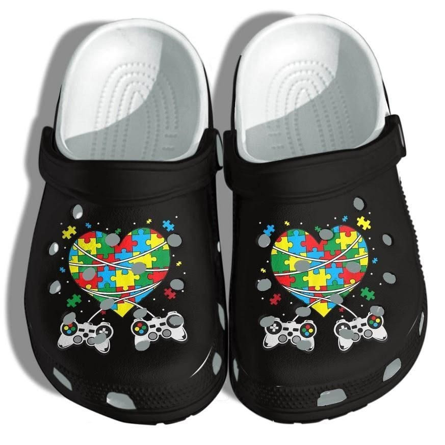 Autism Awareness Video Game Heart Puzzle Crocband Clog Crocs Shoes For Men Women