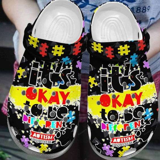 Autism Awareness Day Its Ok To Be Different Puzzle Pieces Crocband Clog Crocs Shoes