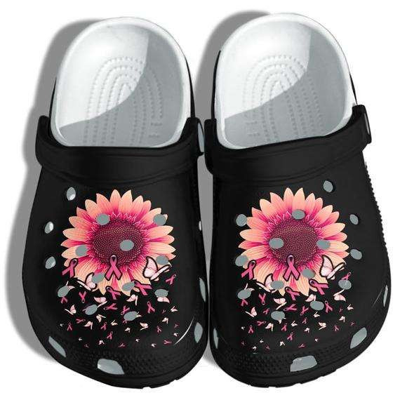 Breast Cancer Awareness Pink Ribbon Sunflower Crocband Clog Crocs Shoes