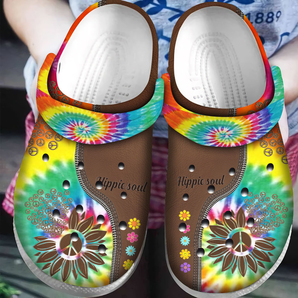 Hippie Sunflower Crocs Clog Shoes