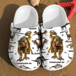 Dinosaur Types Pattern Gift For Lovers clog Crocs Shoes