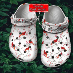 Cardinalis Bird Pattern Cute Crocs Shoes - Cardinalis Birds Winter Crocs Shoes Croc Clogs Customize Name