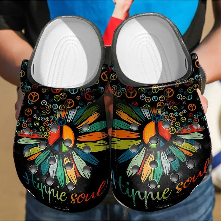 Hippie Soul Sunflower Crocs Shoes clogs Gifts For Birthday Holiday