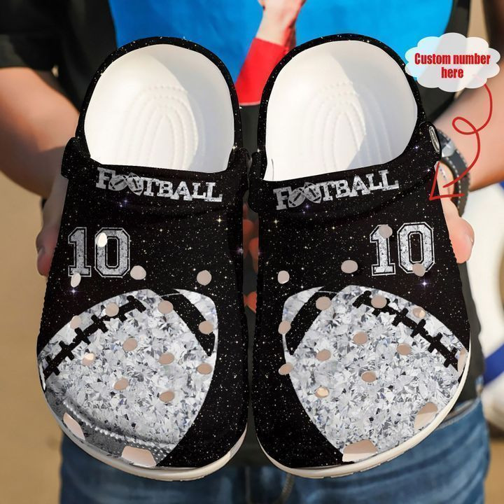 Football Personalized Ball Diamond clog Crocs Shoes