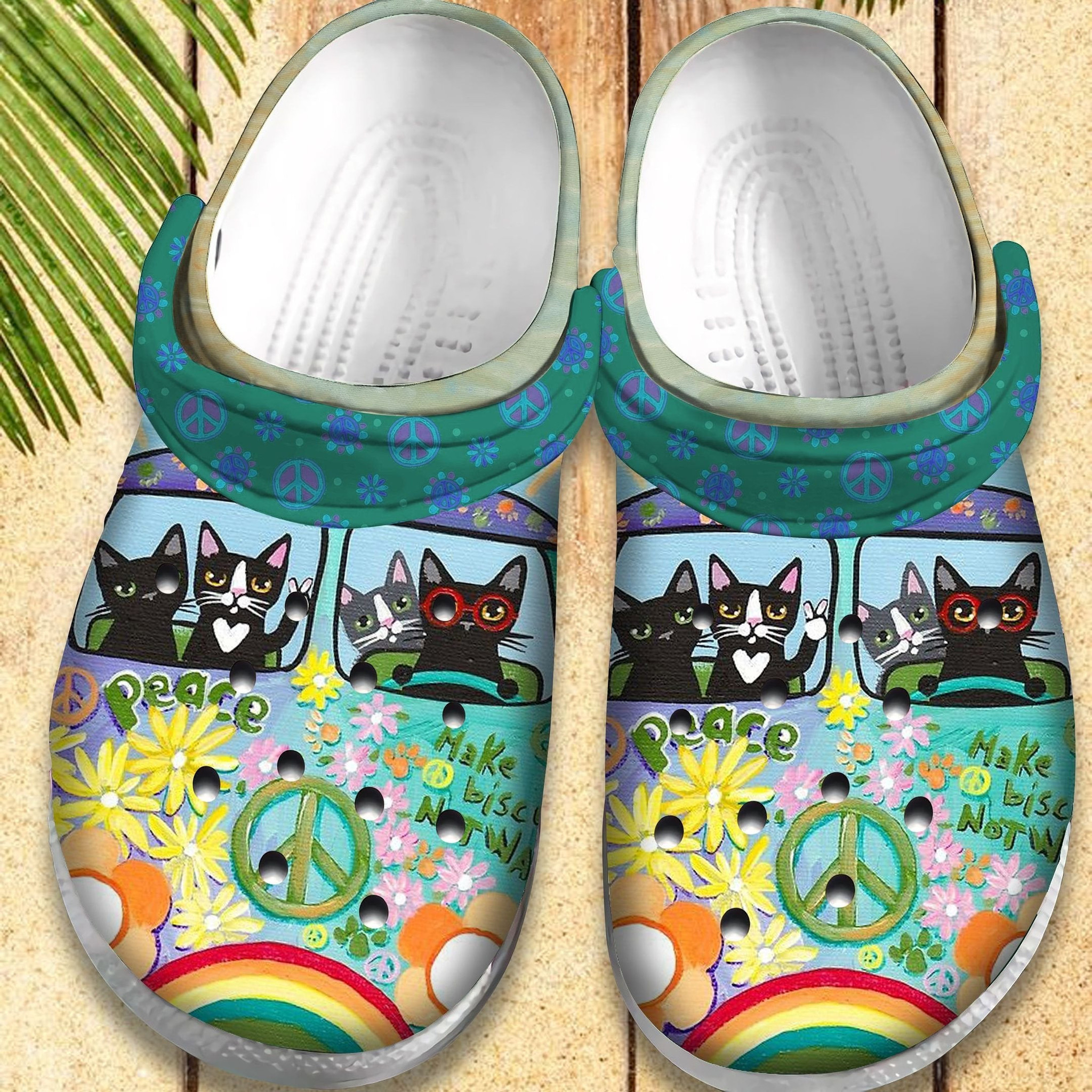 Hippie Vans Bus Retro Crocs Shoes clogs Birthday Gift