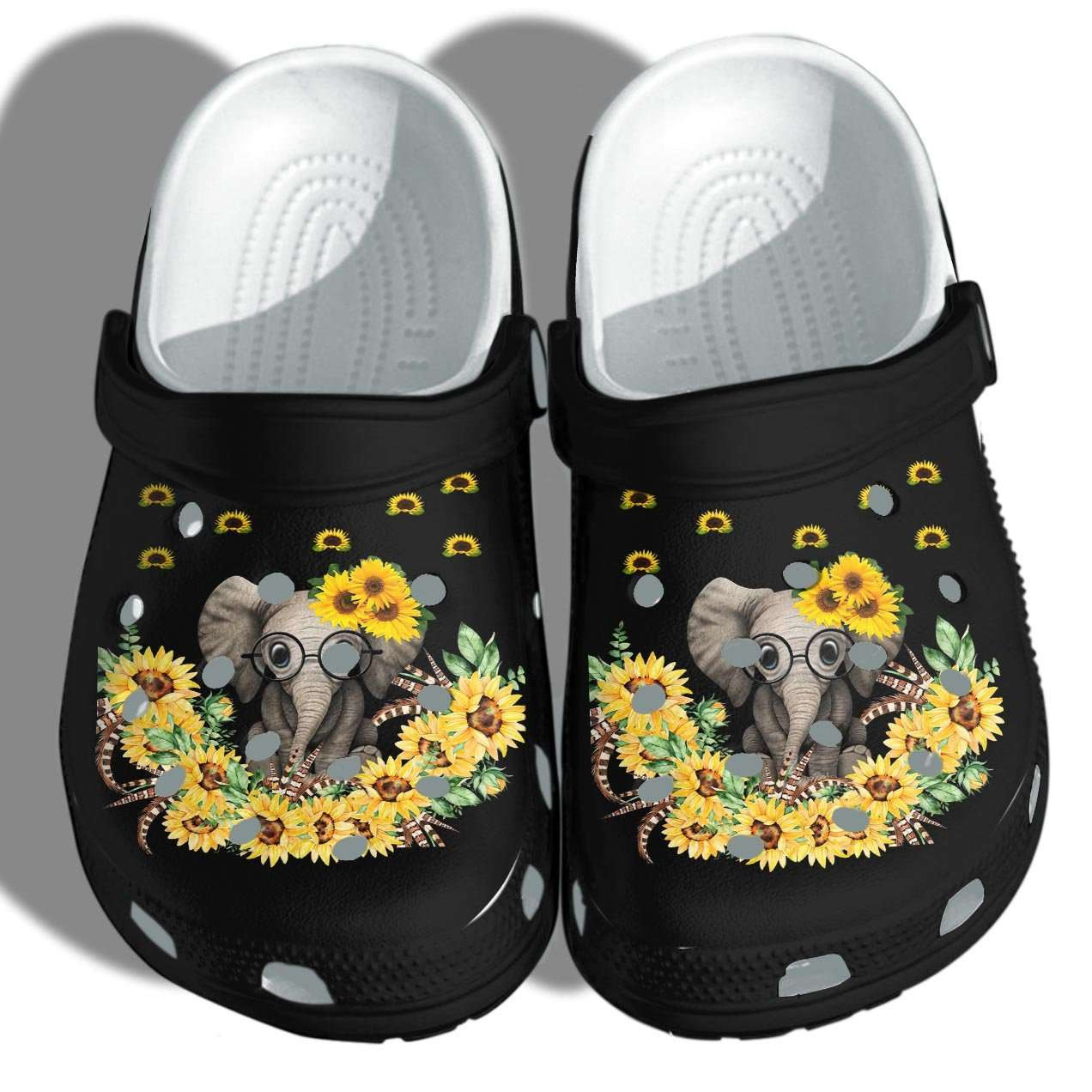 Cute Elephant Sunflower Crocband Clog Crocs Shoes