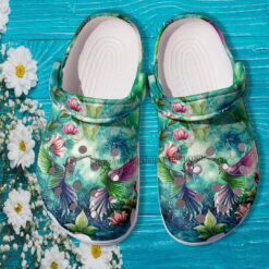 Hummingbird Mystery Green Croc Crocs Shoes Gift Mother- Hummingbird Mom Miracle Flower Crocs Shoes Croc Clogs