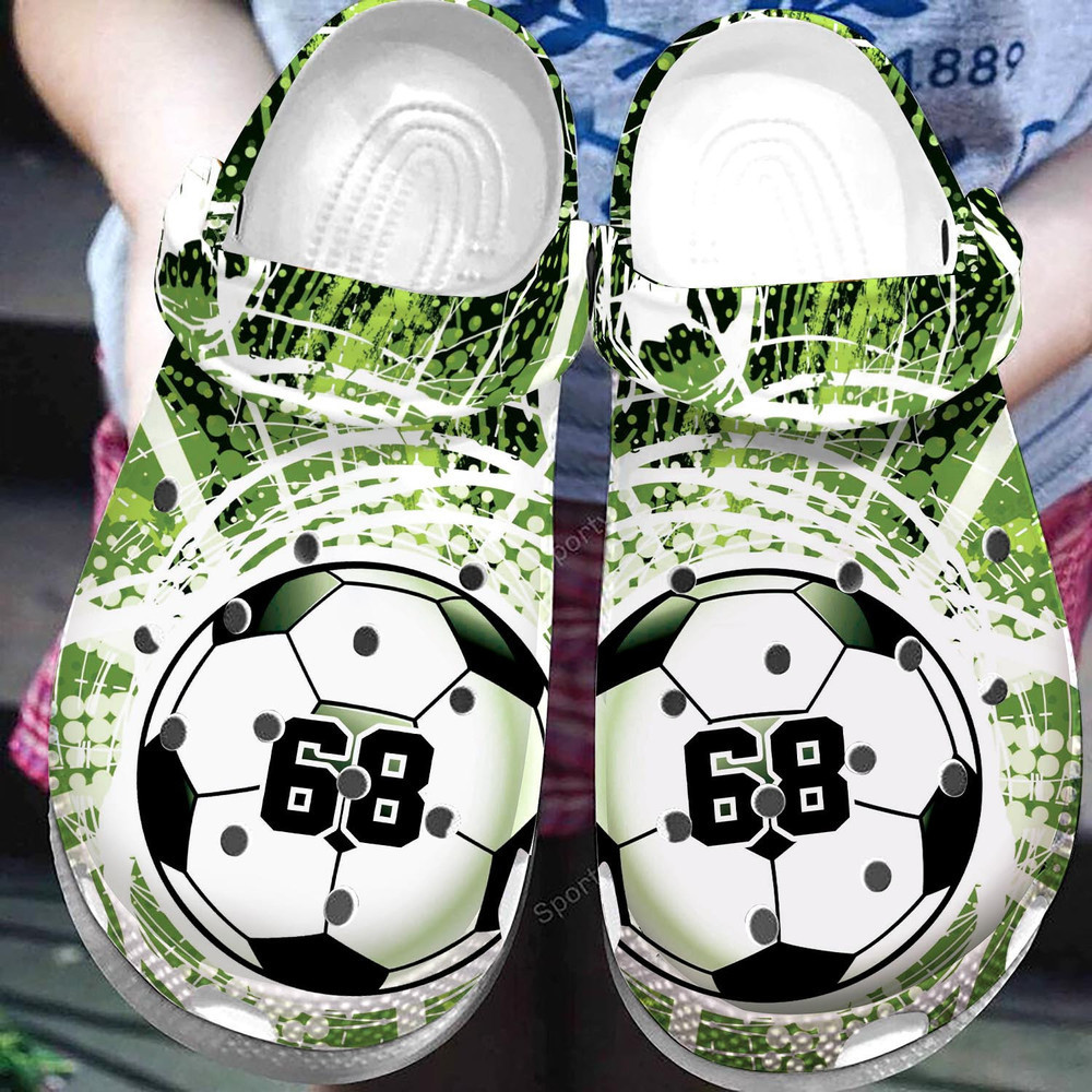 Custom Number Green Soccer Clogs Crocs Shoes