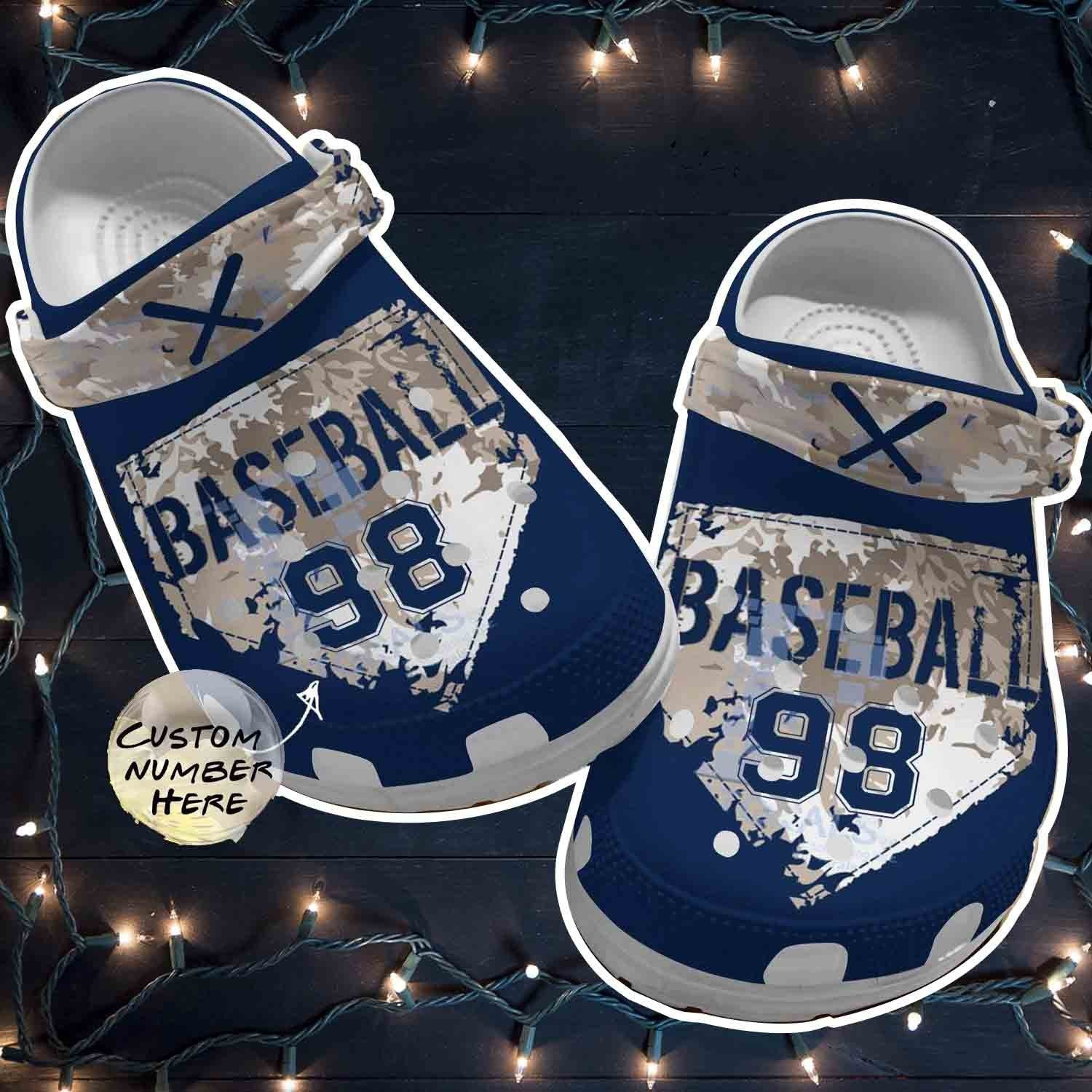 Customize Number Player Baseball clog Crocs Shoes Camo Color For Men Women