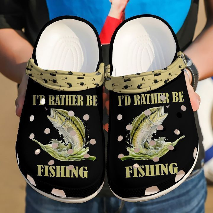 Fishing I39D Rather Be Classic Clogs Crocs Shoes