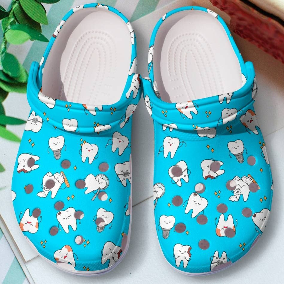 Cartoon Teeth Pain Crocs Shoes - Dentist clog Birthday Gift For Boy Girl Men Women