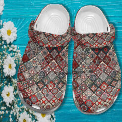 Native Boho Vintage Crocs Shoes Gift Mother Day 2022- Native Girl Boho Style Crocs Shoes Croc Clogs