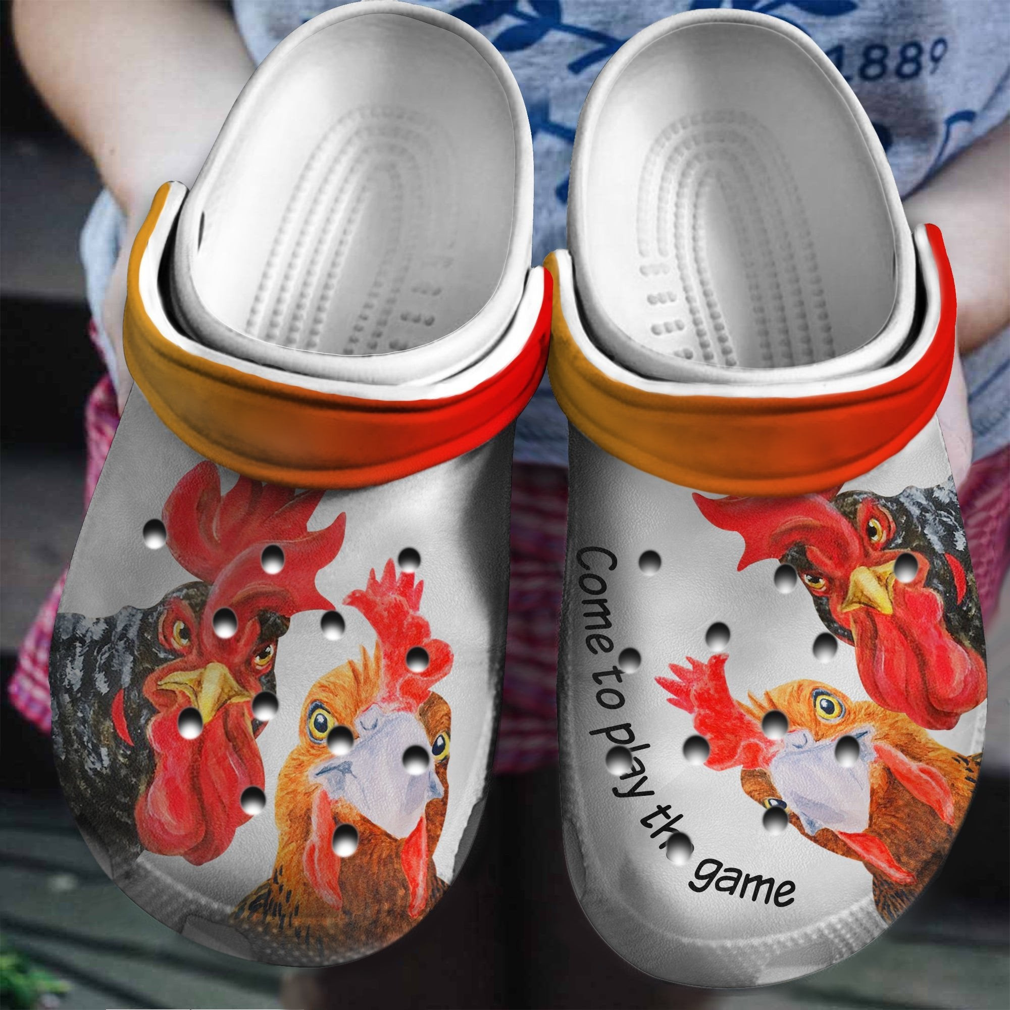 Funny Chicken Play Game Crocs Shoes clogs Gifts For Male Female