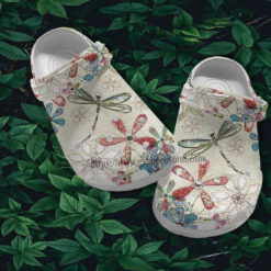 Dragonfly Flower Boho Vintage Croc Crocs Shoes- Dragonfly Peace Hippie Crocs Shoes Croc Clogs Gift Grandaughter