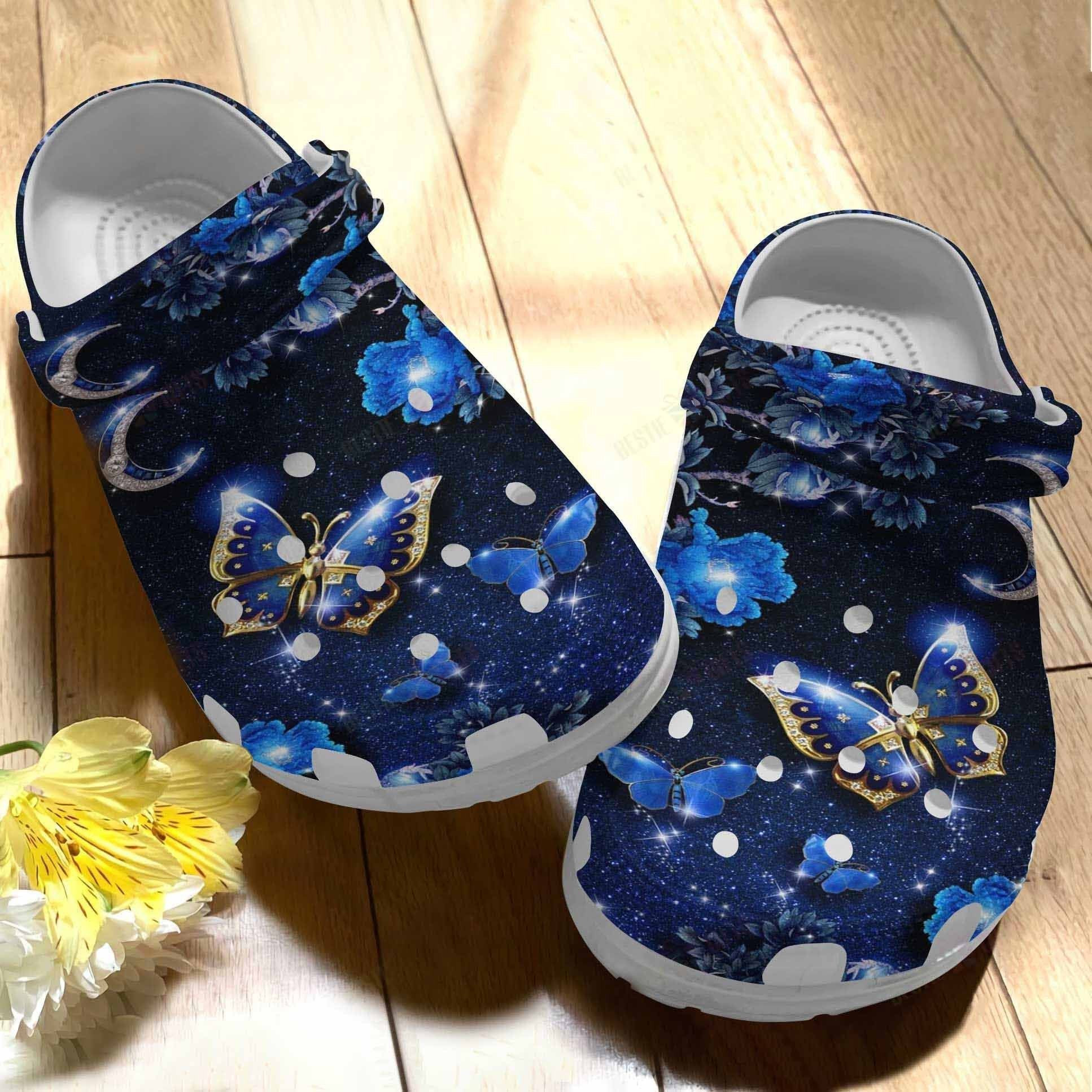 Moon And Butterfly Clogs Crocs Shoes Gifts For Women Girls