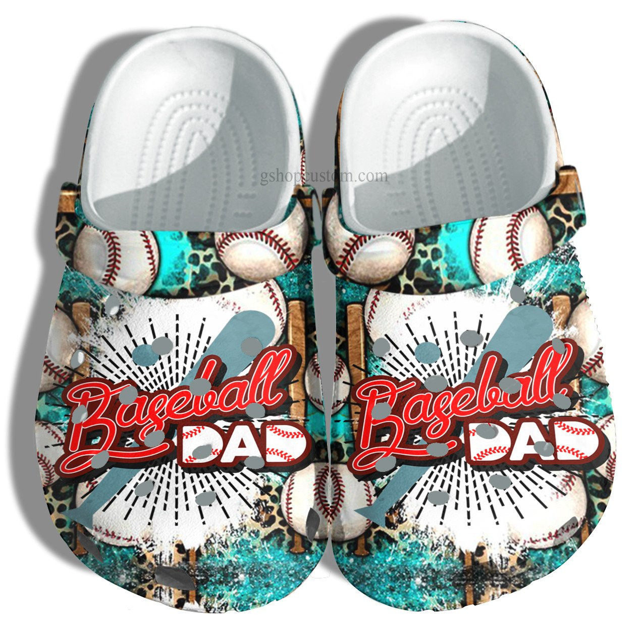 Baseball Dad Croc Crocs Clog Shoes Gift Grandpa Father Day- Baseball Men Vintage Crocs Clog Shoes Customize