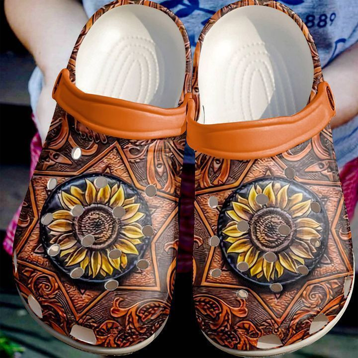 Hippie Carved Sunflower clog Crocs Shoes