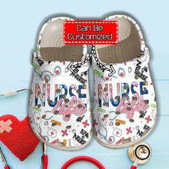 Nurse Life Pattern Medical Item Crocs Shoes Gift Mother Day - Nurse Doctor Crocs Shoes Croc Clogs Customize