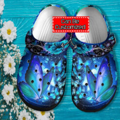 Blue Butterfly Miracle Crocs Shoes Gift Wife Daughter - Flower Butterfly Mystery Crocs Shoes Croc Clogs Customize