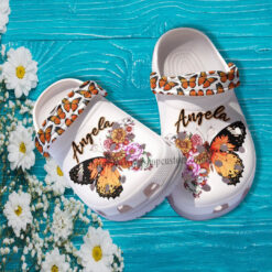 Butterfly Flower Croc Crocs Shoes For Women Customize- Butterfly Girl Crocs Shoes Croc Clogs Gift Daughter